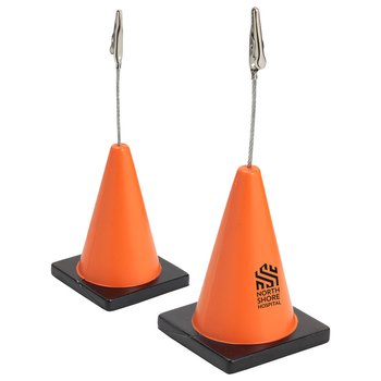 Construction Cone Stress Reliever Clip Memo Holder - One-Color Personalization Available from Positive Promotions