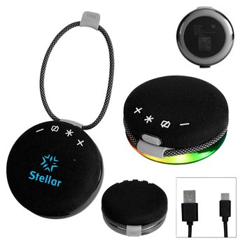 Light-Up Water-Resistant Wireless Party Speaker - One-Color Personalization Available from Positive Promotions