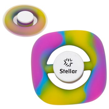 Spinning Silicone Top Stress Reliever - One-Color Personalization Available from Positive Promotions