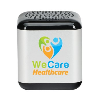 Mini Metallic True Wireless Bluetooth® Speaker With Carabiner 3W - Full-Color Personalization Available from Positive Promotions