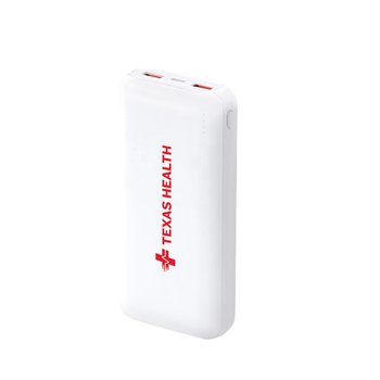Lightweight Quick Charge Power Bank 20,000 mAh - One-Color Personalization Available from Positive Promotions