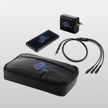 3-Piece Fast-Charge Set: Power Bank, Wall Adapter, & 48