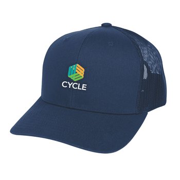 Classic Retro Trucker Snapback Adjustable 6-Panel Cap - Embroidered Personalization Available from Positive Promotions