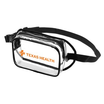 Clear Two-Zippered Fanny Pack Sling Bag - One-Color Personalization Available from Positive Promotions