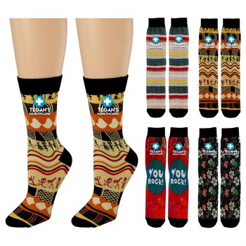 Digital Mid-Length Socks - Full-Color Personalization Available from Positive Promotions