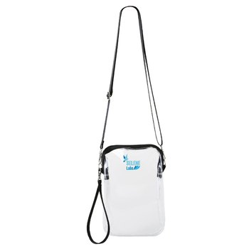Clear Mini Adjustable Crossbody Bag - Full-Color Personalization Available from Positive Promotions