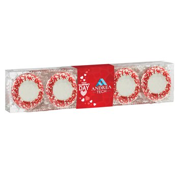 Valentine's Day Heart Sprinkles Chocolate-Covered Oreo® Cookies - Box of 5 - Full-Color Personalization Available from Positive Promotions