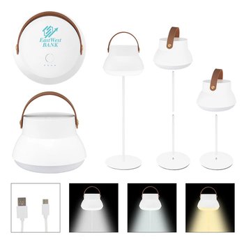 Desk Lamp With Removable Lantern Top & Strap - One-Color Personalization Available from Positive Promotions