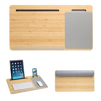 Bamboo Lap Computer Desk With Mouse Pad - One-Color Personalization ...