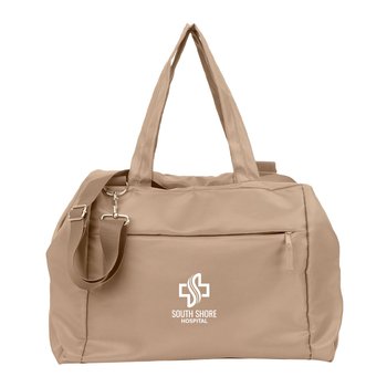 Recycled rPET Travel Duffel Bag With Trolley Strap - One-Color Personalization Available from Positive Promotions