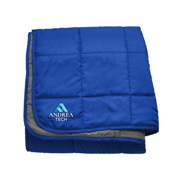 Packable Puffer Blanket With Carry Pouch - Embroidered Personalization Available from Positive Promotions