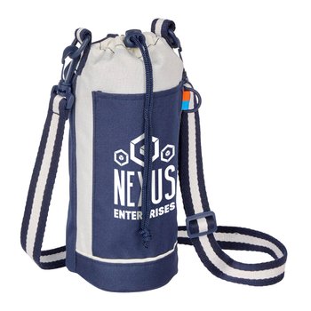 Varsity Stripe Recycled Bottle Sling Bag - One-Color Personalization Available from Positive Promotions