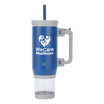 Nayad Quest Foldable Handle & Snack Cup Stainless-Steel Tumbler Mug 23 oz. - One-Color Personalization Available from Positive Promotions