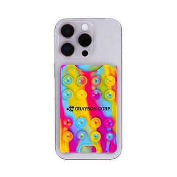 Silicone Suction Cup Phone Wallet With Adhesive Backing - One-Color Personalization Available from Positive Promotions