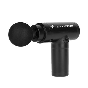 Deep Tissue Massage Gun With 4 Interchangeable Heads - One-Color Personalization Available from Positive Promotions