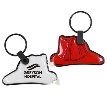 Shape Lights LED Light-Up Soft Padded Plastic Keychain - Firefighter's Hat - Full-Color Personalization Available from Positive Promotions