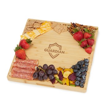 Bamboo Charcuterie Platter & Cutting Board - Laser-Engraved Personalization Available from Positive Promotions