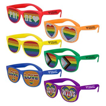 Pride Awareness Rainbow Equality Sunglasses - One-Color Personalization Available from Positive Promotions