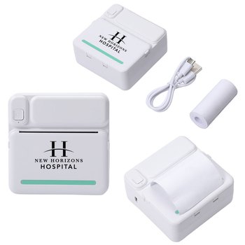 Mini Wireless Bluetooth® Phone Photo Printer - One-Color Personalization Available from Positive Promotions