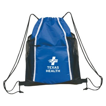 EverChill Sports Drawstring Backpack With Bottle Pockets - One-Color Personalization Available from Positive Promotions