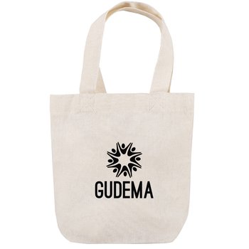 Mini Natural Cotton Tote Bag - One-Color Personalization Available from Positive Promotions