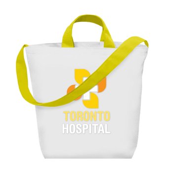 Recycled Eco-Sublime Satchel Tote Bag - Full-Color Personalization Available from Positive Promotions