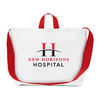 Recycled Eco-Sublime Conference Messenger Tote Bag - Full-Color Personalization Available from Positive Promotions