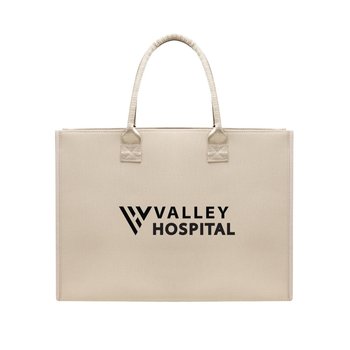 FauxLux Grand Shopper Tote Bag - One-Color Personalization Available from Positive Promotions