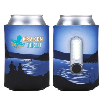 Torch Light-Up Insulated Can Cooler Sleeve - Full-Color Personalization Available from Positive Promotions