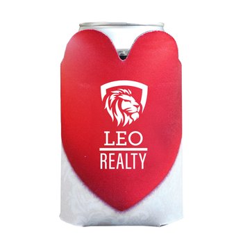 Heart-Shaped Insulated Can Cooler Sleeve - Full-Color Personalization Available from Positive Promotions
