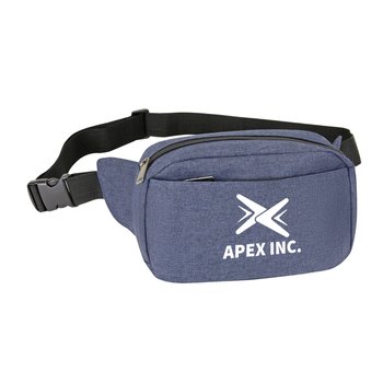 Heathered Rounded Waist Fanny Pack With 3 Pockets - One-Color Personalization Available from Positive Promotions