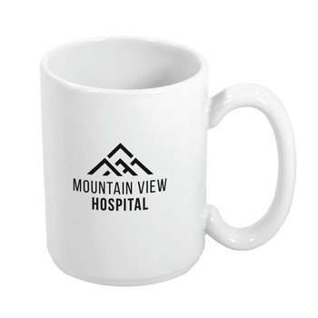 USA-Made Ceramic Coffee Mug 15 oz. - One-Color Personalization Available from Positive Promotions