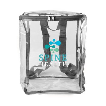 Clear Square Safety Zip-Up Backpack - Full-Color Personalization Available from Positive Promotions