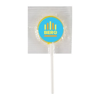 USA-Made Lollipop With Circle Label - Full-Color Personalization Available from Positive Promotions