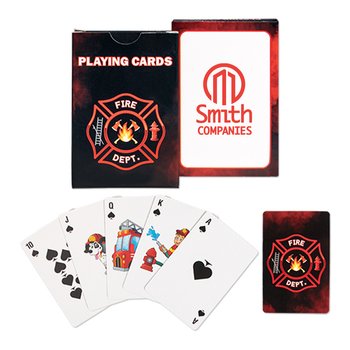 Fire Prevention Playing Cards - One-Color Personalization Available from Positive Promotions
