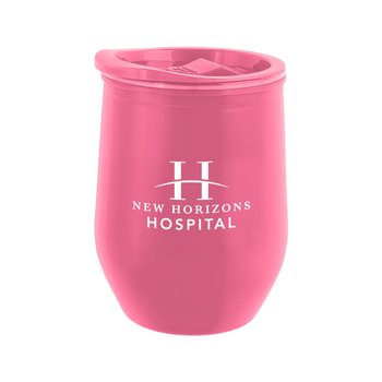 Recycled Acrylic Wine Tumbler 12 oz. With Lid - One-Color Personalization Available from Positive Promotions