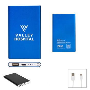 Type-C USB-A Power Bank 4,000 mAh 10W - One-Color Personalization Available from Positive Promotions