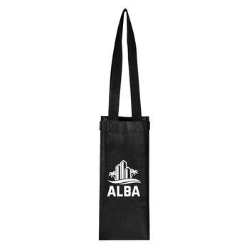 Recycled rPET Non-Woven Wine Tote Bag - One-Color Personalization Available from Positive Promotions