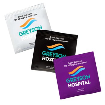 SPF-30 Sunscreen Packet 0.1 oz. - Full-Color Personalization Available from Positive Promotions