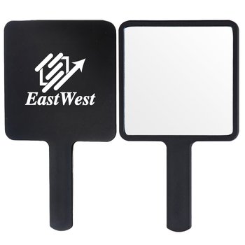 Mini Soft-Touch Handheld Mirror - One-Color Personalization Available from Positive Promotions