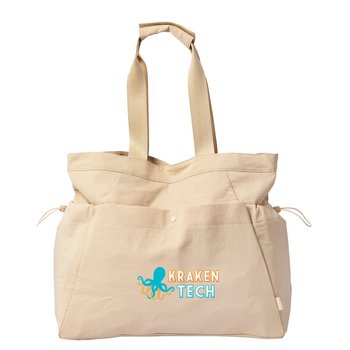 Recycled Luxe Lightweight Cinch Tote Bag - Full-Color Personalization Available from Positive Promotions