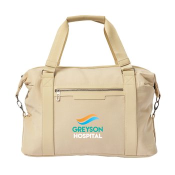 Recycled Luxe Lightweight Travel Weekender Bag - Full-Color Personalization Available from Positive Promotions