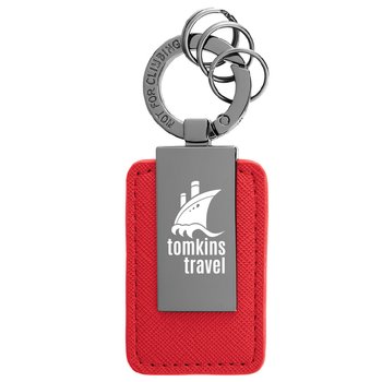 Leatherette Clip Key Holder With Carabiner - Laser-Engraved Personalization Available from Positive Promotions