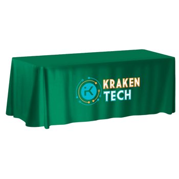 8' Rectangular Table Cover - Full-Color Personalization Available from Positive Promotions