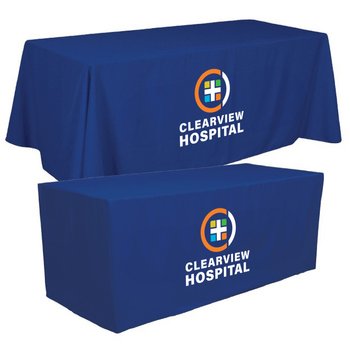 Convertible 8' to 6' Table Cover (Custom Fabric Colors) - Full-Color Personalization Available from Positive Promotions