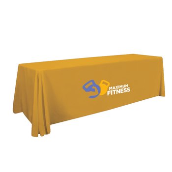 8' Four-Sided Stain-Resistant Table Throw - Full-Color Personalization Available from Positive Promotions