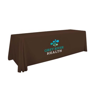 8' Three-Sided Stain-Resistant Table Throw - Full-Color Personalization Available from Positive Promotions