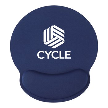 Round Non-Slip Mouse Pad With Memory Foam Wrist Rest - One-Color Personalization Available from Positive Promotions
