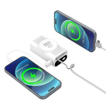 Volt Power Bank With Built-In Retractable Cable With USB & Type-C Ports 10,000 mAh - Laser-Engraved Personalization Available from Positive Promotions