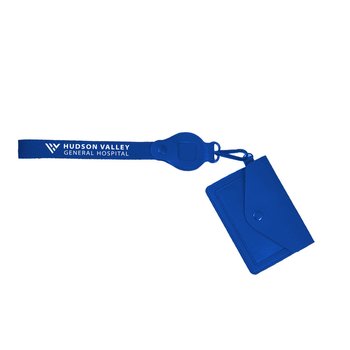 Recycled Keychain Lanyard With Tracker Pocket & Card Holder - One-Color Personalization Available from Positive Promotions
